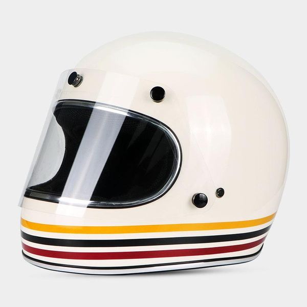 Cascos de motocicleta Cafe Full Face Vintage JET Casco Racing Motocross Moto Casco Capacete Retro Equipo de protección DOT