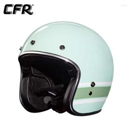 Casques de moto Cafe Racer Casque CFR Retro Moto Knight Riding Casco Moto Racing 3/4 Open Face Oversize 4XL