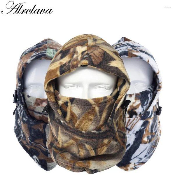 Cascos de motocicleta camuflaje lana balaclava transpirable snowboard gorro escudo de paintball sombrero para hombres sombrero de invierno máscara de cara llena