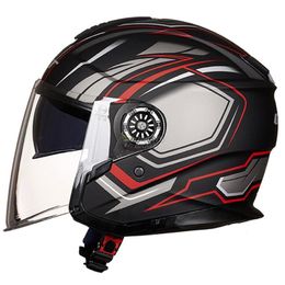 Motorfietshelmen Capacete da Motocicleta Meia Gezicht ABS Moto Casque Para Mulher de Segurança Elétrica Lente DUPLA