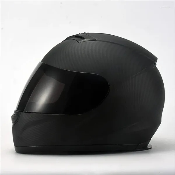 Casques de moto Fibre de carbone Fibre de carbone Casque en plein visage Couleur Visor Soleil Shield Mablack;Taille L (22,4-22,8 pouces)