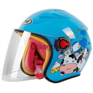 Casques de moto Casque de mode pour enfants Casque de moto Scooter Crash Casque Joli casque d'hiver Pare-soleil Protection solaire pour garçon et fille Kid x0731