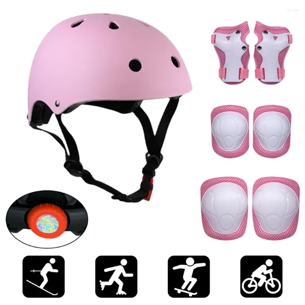 Casques de moto enfants ensemble de patinage à roulettes et d'équitation équipement de protection planche à roulettes balance voiture coudières genou casque de cyclisme poignet