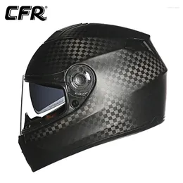 Casques de moto Classic en fibre de carbone Classic Casque complet Dot Dot ECE certifié CFR YK580 avec des objectifs intérieurs