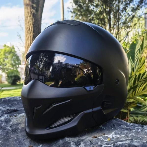 Cascos de moto Cool Black Casco integral Hombres Motocross Casco Moto Moto Racing Biker Certificación DOT Abs