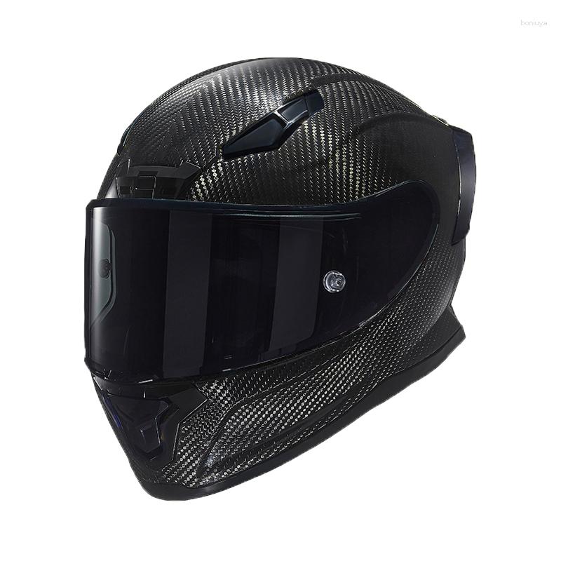 Motorradhelme Crown Vintage Track Level Helm Casco Herren- und Damen-Moto-Vollgesichtszertifizierte Kohlefaser im Gelände