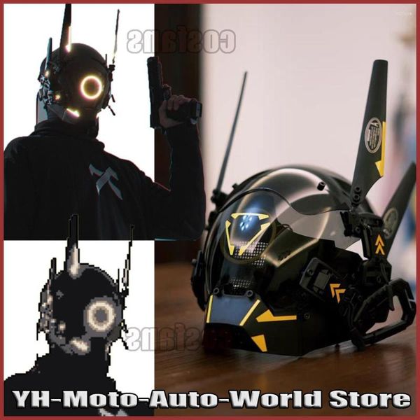 Casques de moto Accessoires de cyclisme Masques Bar Punk Masque Casque Jeu de rôle Rue Scène Passerelle Technologie Pour Hommes Femmes Cosplay Cadeaux