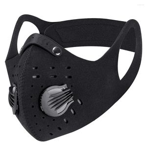 Casques de moto Masque de cyclisme Masques anti-pollution au charbon actif Valve respiratoire de protection avec filtre anti-poussière coupe-vent