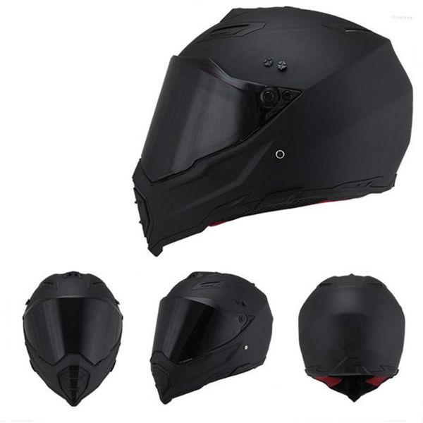 Cascos de motocicleta Dot Casco para adultos para Dirtbike Atv Motocross Mx Offroad Motorcyle Street Bike Moto de nieve con visera (brillo medio) CE