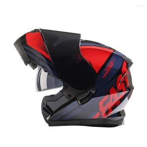 Motorhelmen DOT-goedgekeurde veiligheidshelm voor volledig gezicht Dubbele vizieren Modulair opklapbaar Casque met dubbele lens Moto Racing Motocross