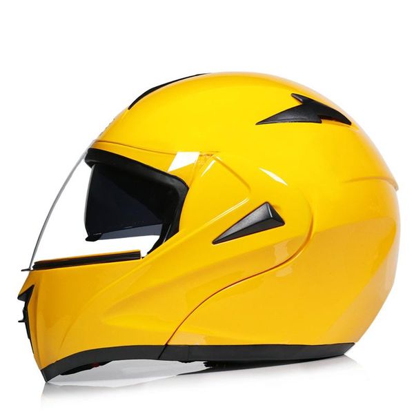 Casques de moto Module de qualité approuvé par le DOT Casque à rabat avec pare-soleil intérieur Full Face Racing Dual Lens VIRTUE-808