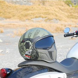 Motorhelmen DOT ECE Goedgekeurd Vintage CYRIL Full Face Scorpion Helm Retro Verwijderbare Chin Racing Motocross Modulaire Casco Moto