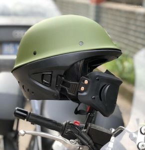 Motorhelmen DOT Scooter Cruiser Chopper Afneembare Helm Half Gezicht Afneembare Kin Vintage Retro Cascos Para Moto