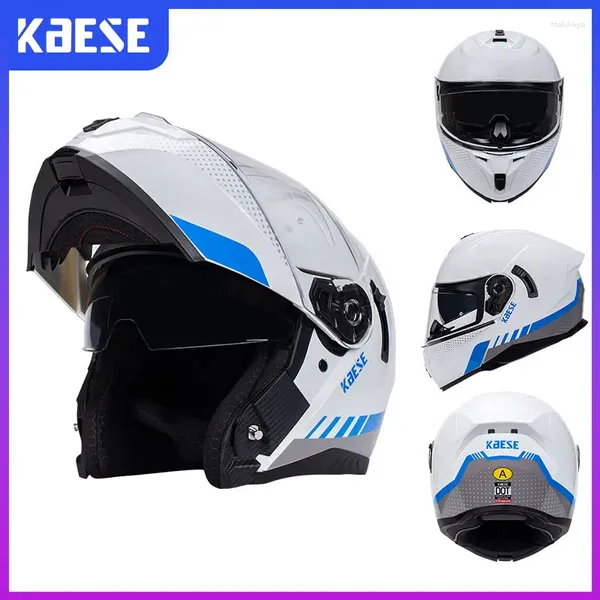 Casques de moto Double Lens Flip Up Casque pour le Motocross Full Face avec Double Visor Dot Approved Unisexe Modular Racing