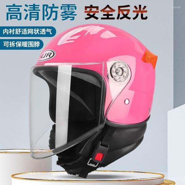 Casques de moto Casque électrique Hiver Demi-visage Unisexe Batterie de stockage Sécurité Four Seasons Drop