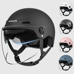 Casques de moto Casque de véhicule électrique Hommes et femmes Quatre saisons Demi-été Batterie Voiture