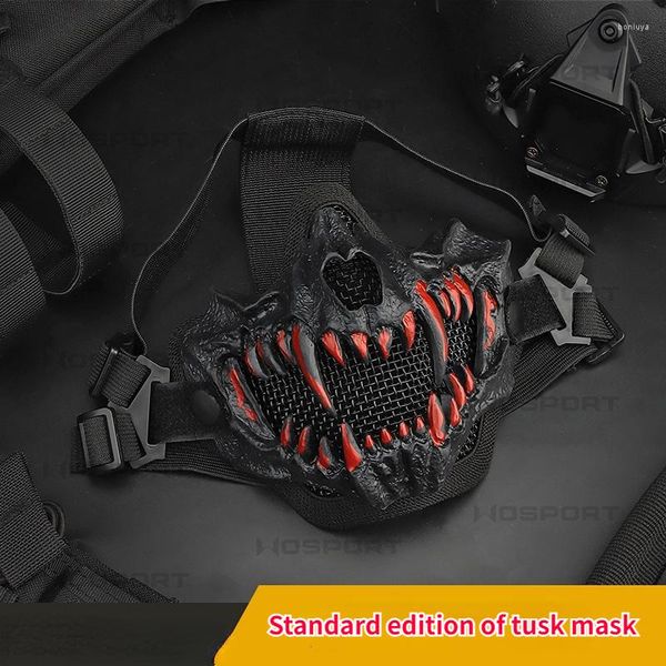 Casques de moto Fangs Mask Standard Edition Double Wire Half Face High Respirant Protective Tactical