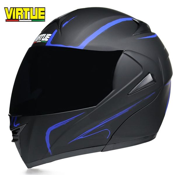 Casques de moto Flip Up Casque Double Visière Système Full Face Fit Pour Hommes Femmes S M L XL Disponible Masque Transparent