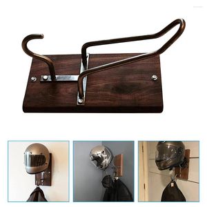 Soporte de montaje en pared para cascos de motocicleta, gancho de almacenamiento, colgador de auriculares, estante de escritorio, colgante de madera montado en la pared