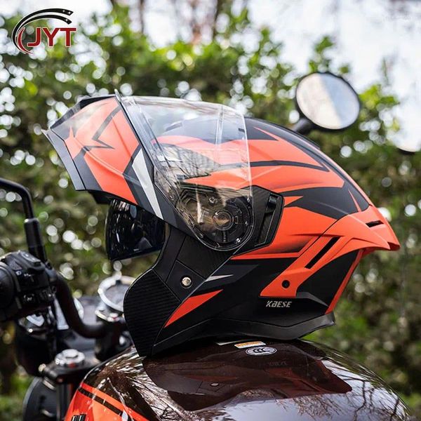 Casques de moto Casques Full Face Dot Double Lens Flip Up Motocross Racing Hasque modulaire Cascos para Moto
