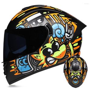 Motorfietshelmen Volledig gezicht Dual Visor Street Bike Lichtgewicht helm Snowsmobile Touring Sport Motorbike volwassen