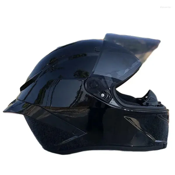 Cascos de motocicleta Casco de cara completa Casco Casque Riding Gpr Spoiler Dot Aprobado Original Color negro brillante Sombrero