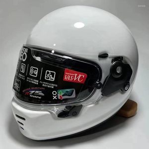 Motorfietshelmen Volledig gezicht helm neo heldere witte vintage rijcrash