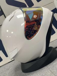 Casques de moto Casque de sécurité intégral Casco Capacete Casque Z7 Blanc brillant Casque à lentille unique Racing Modulaire