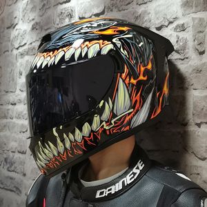 Casques de moto Casque intégral Venom Hommes Double Lentille Motocross Accessoires Moto DOT Approuvé Bluetooth Antibuée 702