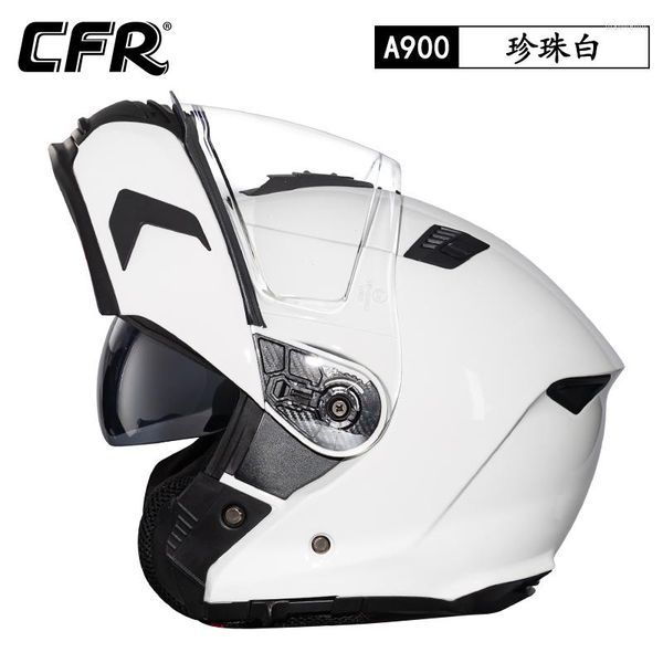 Cascos de motocicleta CFR genuino Vintage Cara completa Casco modular Fibra de vidrio Retro Motocross Racing Flip Up Lente dual Capacete Moto DOT