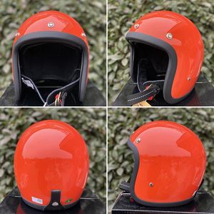 Motorfiets helmen echte vintagecocascos glasvezel open gezicht helm retro scooter motor riding jet casco capacete dot
