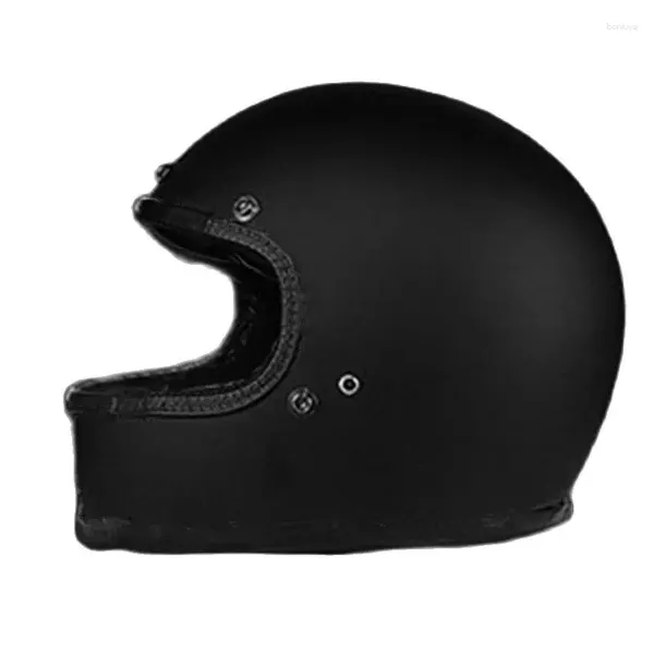 Casques de moto Casque de fibre de verre Motocicleta Casco Matte Black Racing Full Face Bonne sécurité