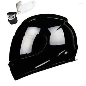 Casques de moto casque noir brillant casque intégral DOT Moto Motocross tout-terrain EPS capacités professionnelles ATV course de descente