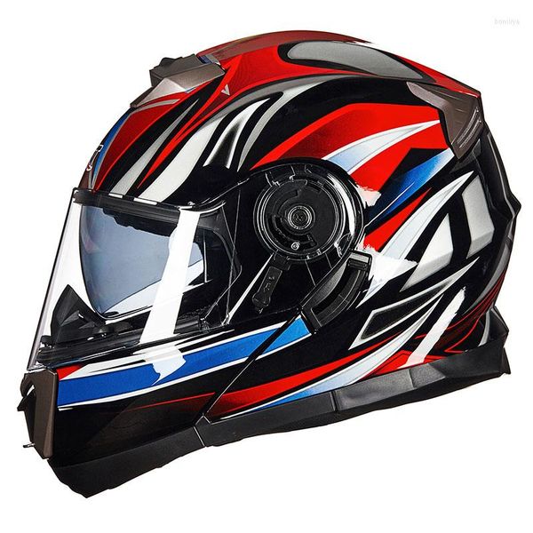 Casques de moto Casque GXT et double lentille Personnalité de style complet Locomotive cool Quatre saisons Anti-buée