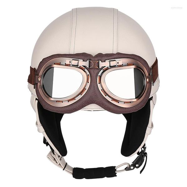 Casques de moto Demi-visage Rétro Été Allemand Cascos Vintage Scooter Crash Unisexe Léger Haute Quailty ABS Matériel Capacete