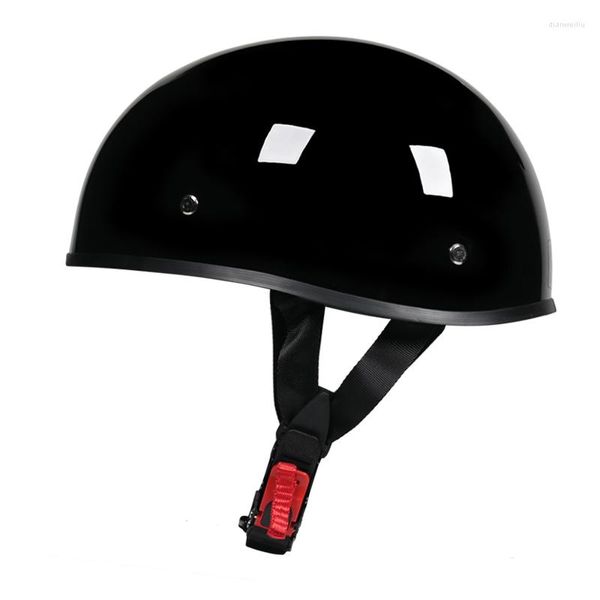 Cascos de motocicleta Media cara Casco vintage Marca retro Cafe Racer Scooter Cruiser Chopper Recubrimiento negro mate