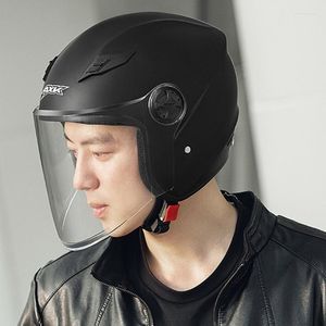 Motorfietshelmen Half helm open gezicht zon vizieren snel release buckle fietsen motorcross pakken mannen vrouwen d7ya