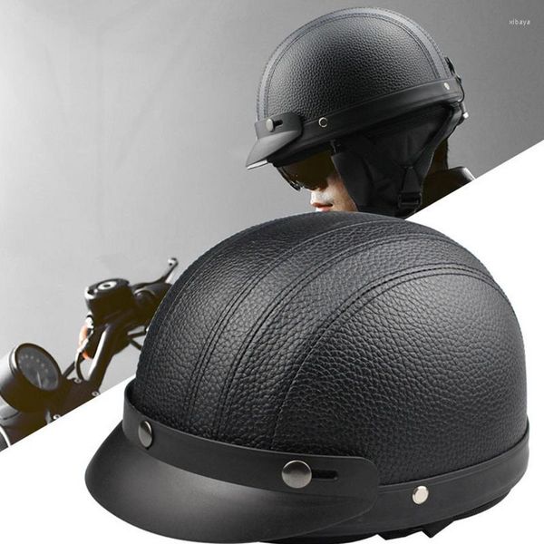 Cascos de motocicleta Medio casco Piloto Cara abierta Moda clásica Seguridad de conducción de montaña para hombres Mujeres