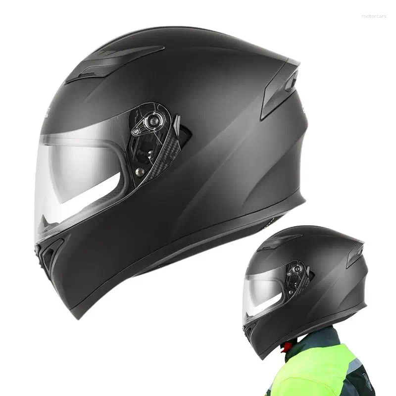 Motorcykelhjälmar Hatt för män i full ansikte Dual Visor Motocross Dirt Bike Snowmobile med extra klar och lins
