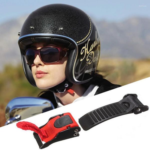 Hebilla de timón para cascos de motocicleta, correa Universal para la barbilla de motocicleta, Clip para casco de bicicleta, tirador de liberación rápida para Scooter y bicicleta