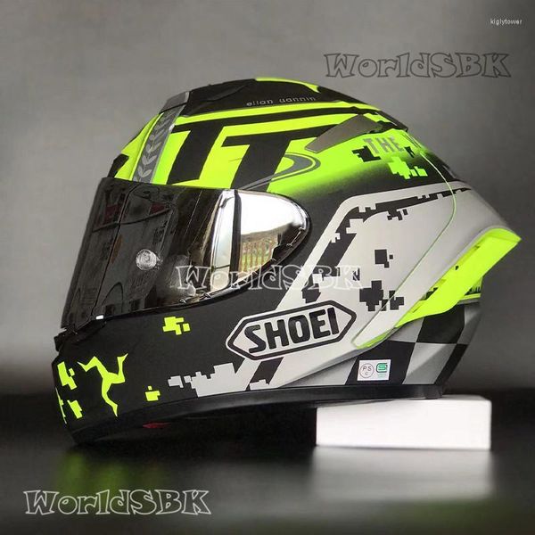 Cascos de moto Helme Full Face T X14 Isle Of Man X-Sprit 3 Green Motocross Racing Motobike Casco de montar Casco De Motocicleta