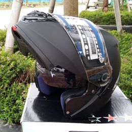 Motorhelmen Helm Anti-condens Dubbele lens Zonnebrandcrème Volledige veiligheid Opklapbare Casque Moto211Q