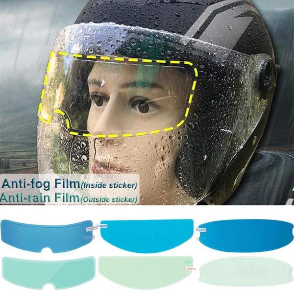 Casques de moto Film anti-Fog Casque à l'intérieur Sticer Autocollant extérieur extérieur Stickers de revêtement Nano 24,5 8,5 cm