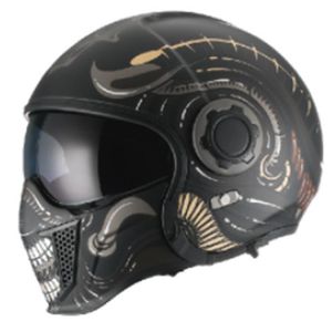 Casques de moto casque noir guerrier combinaison à quatre usages hommes et femmes demi-plein casque polyvalent moto