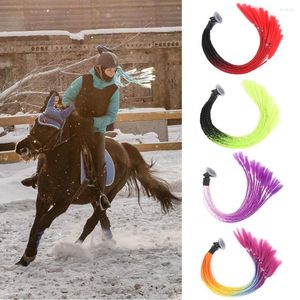 Motorhelmen helm vlecht 24 inch staartjes paardenstaart voor dames motorbraids met sukkel