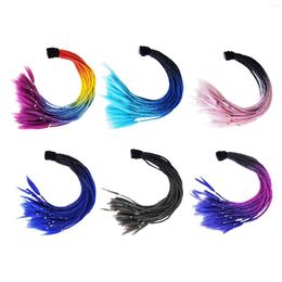 Moto Casques Casque Tresses Queue De Cheval Cheveux Décoration Tresse 55 cm-60 cm Gradient Rampe Dreadlocks Pour Vélo Femmes