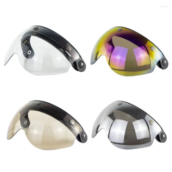 Capacetes de motocicleta capacete bolha viseira 3-snap design flip up down aberto face lente presente apto para entusiastas de motorcross windproof1pcs