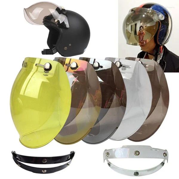 Cascos de motocicleta Casco Burbuja Visor Moto Viseras Multicolor Vintage Cascos Para Moto Parabrisas Escudo Máscara universal