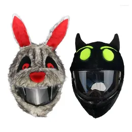 Cascos de motocicleta Cubierta de casco Dibujos animados divertidos Felpa protectora Cara completa Conejito sangriento Accesorios de fiesta de Halloween