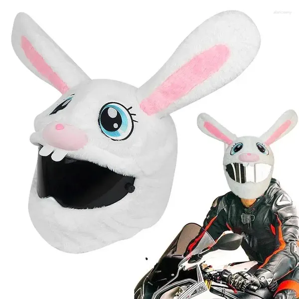 Cubierta para casco de motocicleta, cubiertas para todo el rostro de felpa con dibujos divertidos, casco de Moto de conejo/cabra, accesorio para Moto